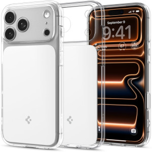 Etui Spigen Ultra Hybrid T Mag (CC) do MagSafe do iPhone 17 Pro, przezroczysto-białe
