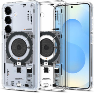 Etui Spigen Ultra Hybrid Mag do MagSafe do Galaxy S25, przezroczysto-wzorzyste (Neo One)