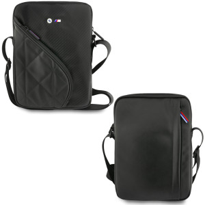 Torba uniwersalna na ramię BMW Carbon Pockets and Metal Logo dla urządzeń o przekątnej do 10", czarna