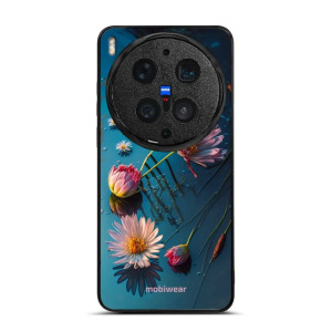 Etui ochronne do Vivo X300 Ultra, Mobiwear Glossy Case, niebiesko-kwieciste