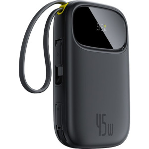Powerbank z wyświetlaczem Baseus EnerFill FC31 20000mAh, 45W, USB-A, USB-C, kable USB-C, Lightning, czarny