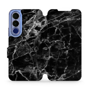 Etui z klapką do Vivo V70 FE 5G, Mobiwear Book, czarny marmur