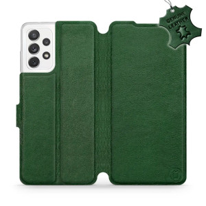 Etui z naturalnej skóry do Galaxy A72 5G, Mobiwear Leather, zielone