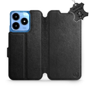 Etui z naturalnej skóry do Realme C63 4G, Mobiwear Leather, czarne