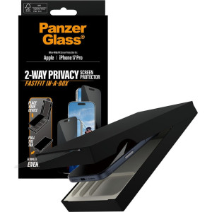 Szkło prywatyzujące z aplikatorem PanzerGlass 2-way Privacy Ultra-Wide Fit Fastfit do iPhone 17 Pro