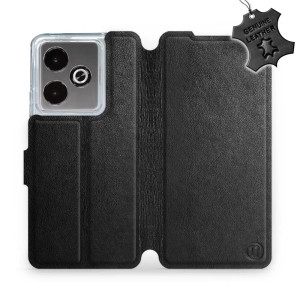 Etui z naturalnej skóry do Realme GT 7, Mobiwear Leather, czarne