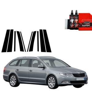 10w1 Czarna folia Grizz Protector na słupki do Skoda Superb 2 Kombi (2009-2013)