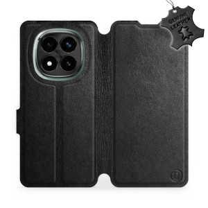 Etui z naturalnej skóry do Xiaomi Redmi Note 14 Pro Plus 5G, Mobiwear Leather, czarne
