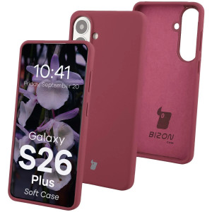 Silikonowe etui Bizon Soft Case do Galaxy S26 Plus, ciemnofioletowe