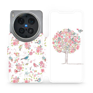 Etui z klapką do Vivo X300 Ultra, Mobiwear Book, różowy gaj
