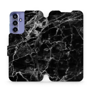 Etui z klapką do Galaxy A15 4G, Mobiwear Book, czarny marmur
