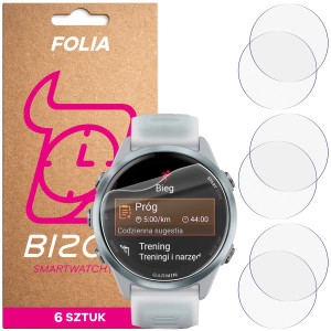 Folia ochronna na ekran zegarka Bizon Watch Film HydroFlex do Garmin Forerunner 570 42 mm, 6 sztuk