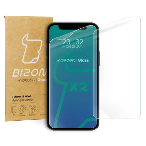 Folia hydrożelowa na ekran Bizon Film Hydrogel Front Duo do iPhone 12 Mini, 2 sztuki
