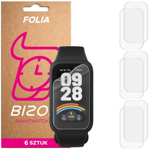 Folia ochronna na ekran zegarka Bizon Watch Film HydroFlex do Xiaomi Mi Smart Band 9 Active, 6 sztuk
