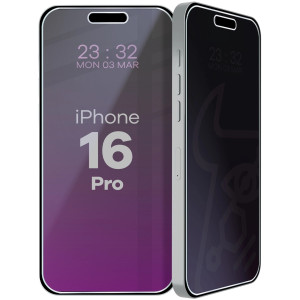 Prywatyzujące szkło hybrydowe Bizon Hybrid Shadow do iPhone 16 Pro, matowe