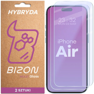 Elastyczne szkło hybrydowe Bizon Hybrid Mule Duo do iPhone Air, 2 sztuki