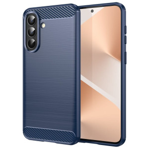 Etui Techsuit Carbon Silicone do Galaxy A57 5G, granatowe