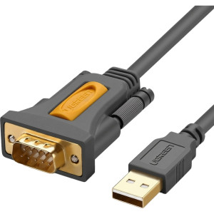 OUTLET: Kabel Ugreen CR104 USB-A do DB9 RS-232, 3 m, szary