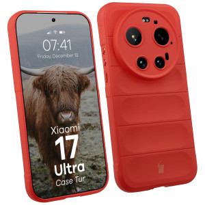 Pancerne etui Bizon Case Tur do Xiaomi 17 Ultra, czerwone