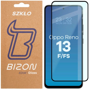 Szkło hartowane Bizon Glass Edge do Oppo Reno13 F / FS, czarna ramka