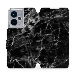 Etui z klapką do Realme 14 5G, Mobiwear Book, czarny marmur