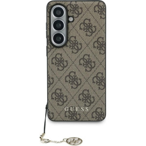Etui Guess Charms Collection MagSafe Classic Logo with Charm do Galaxy S26, brązowe ze złotą zawieszką
