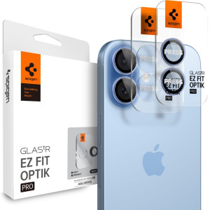 Szkło na aparat Spigen Glas.tR Ez Fit Optik Pro 2-Pack do iPhone 17 / 16 Plus / 16, czarno-niebieskie