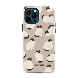 Etui ochronne do iPhone 12 Pro, Mobiwear Elite Pro, kawa miau
