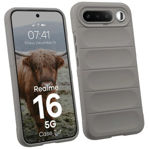 Pancerne etui Bizon Case Tur do Realme 16 5G, jasnoszare