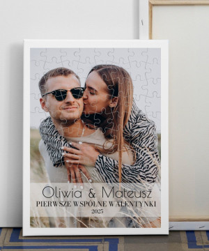 Foto obraz na walentynki EFEKT PUZZLE - Pierwsze