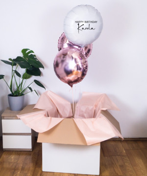 Balony z helem w pudełku na urodziny - Happy B-day