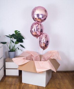 Balony z helem koła w kolorze różowego złota - Elegancja