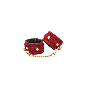 Kinbaku Ukiyoe Red Rosy Lamb Leather Handcuffs Liebe Seele