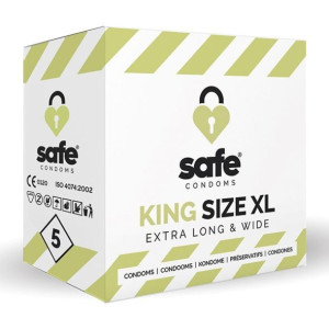 Prezerwatywy SAFE - Ekstra Duże (1 op./ 5szt.) | 100% ORYGINAŁ| DYSKRETNA PRZESYŁKA
