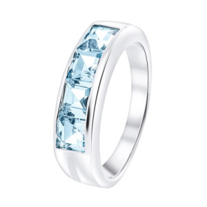 BONNIE Srebrny pierścionek obrączka blue topaz