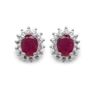 KATE RUBI Srebrne kolczyki z rubinami ca. 1 ct.