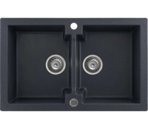 Zlewozmywak granitowy Kernau KGS A 80 2B Black Metallic
