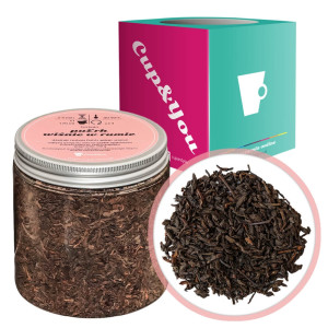 Herbata czerwona pu-erh WIŚNIE W RUMIE premium liściasta sypana herbatka PuErh wiśnie aromat na prezent podarunek upominek dla kobiety faceta mężczyzn