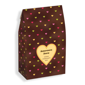 Gotowy zestaw prezentowy „Kawowe Love“ kawa aromatyzowana PREMIUM 10szt. prezent upominek na walentynki dla zakochanych ukochanej żony kobiety faceta