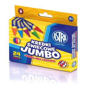 Kredki woskowe grube Jumbo Astra 24 kolory