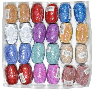 Wstążka jajko 5mm 10m mix kolor 24 sztuk