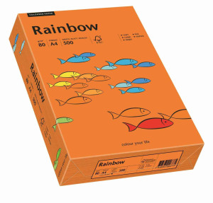 Papier ksero A4 a'500 Rainbow 80g ciemnopomarańczowy 26