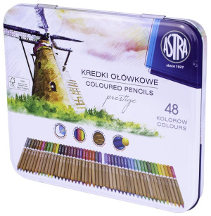 Kredki ołówkowe 48 kolorów cedrowe Prestige Astra
