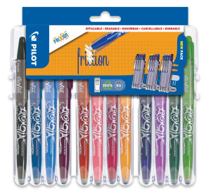 Komplet 12 sztuk długopis frixion ball pilot fr7 opakowanie mocny plastik