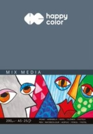 Blok Mix Media do technik mieszanych A5 200g Happy Color 25 kartek