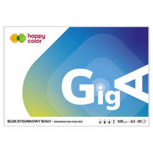 blok rysunkowy giga bialy A2 30 arkuszy 100g Happy Color