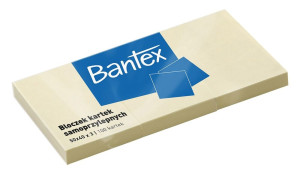 Notes samoprzylepny 50x40 3 sztuki żółty bantex
