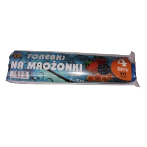 Torebki na mrożonki z klipsami 25x40cm 4L 40 sztuk