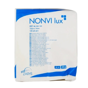 Nonvi Lux Kompresy z włókniny niejałowe 4-warstwowe 10 x 10cm x 100 sztuk