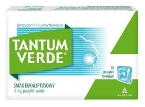 Tantum Verde smak eukaliptusowy x 30 pastylek do ssania